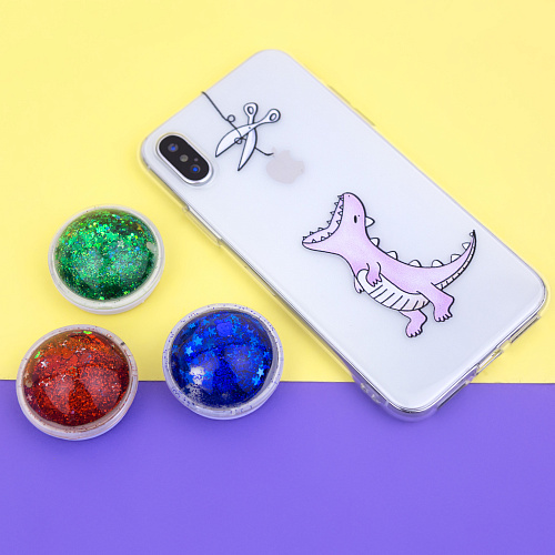 Держатель для телефона/попсокет "Glitter" (синий)