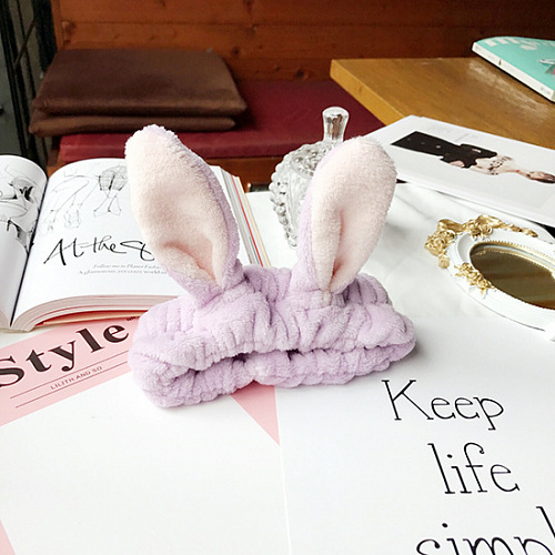 Повязка на голову "Ушки зайки" (лаванда)