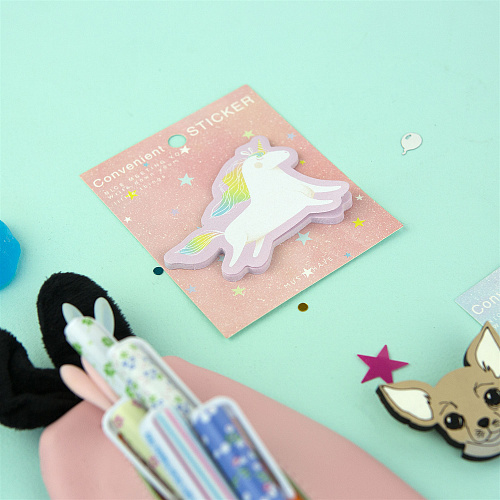 Стикеры для записей "Единорожка" розовая