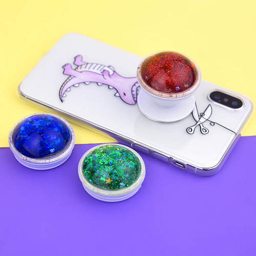 Держатель для телефона/попсокет "Glitter" (красный)