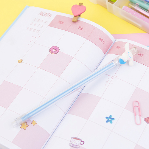 Ручка "Зайка-ушастик" (голубое сердечко)