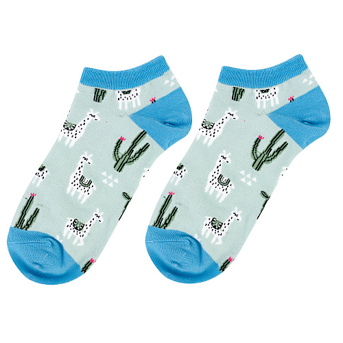 Носки короткие "Ламы" (голубые)