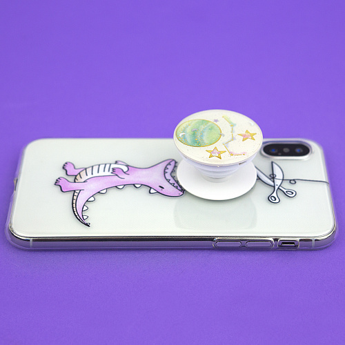 Держатель для телефона/попсокет "Космос" (зеленый)