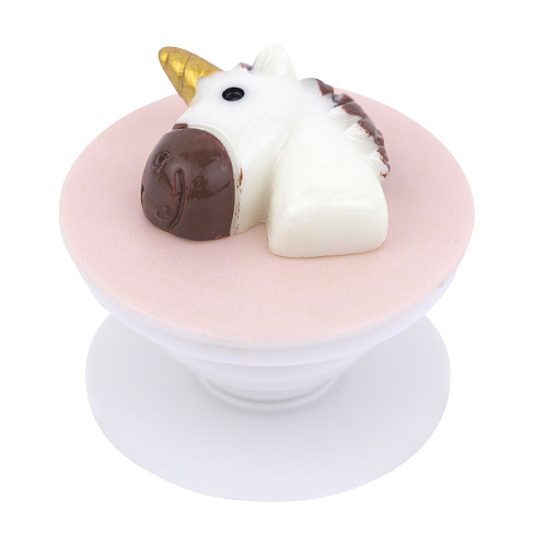 Держатель для телефона/попсокет "Голова единорога" (коричневый)