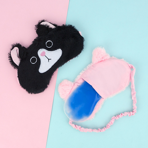 Маска для сна "Curious cat" (розовый)