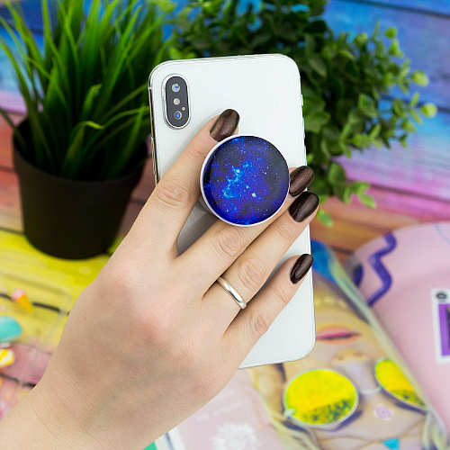 Держатель для телефона/попсокет "Планета" синяя