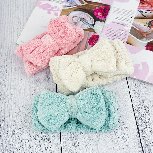 Повязка на голову широкая, розовая