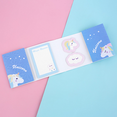 Набор стикеров "Flying unicorn" (синий)