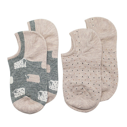 Носки короткие "Овечки на сером" (2 пары, серые)