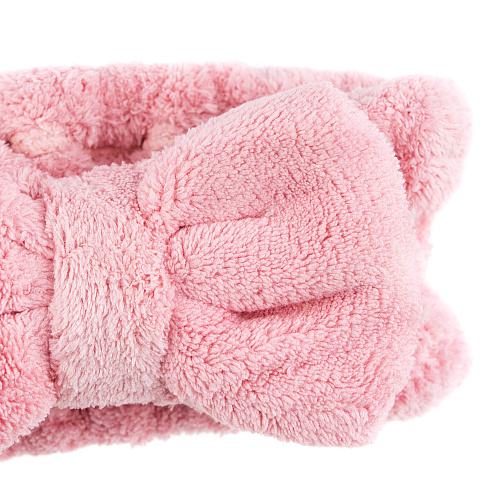 Повязка на голову широкая, розовая