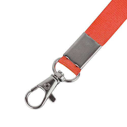 Шнурок для бейджей с карабином (красный)
