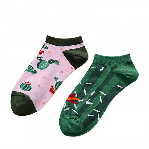 Носки короткие "Кактусы"