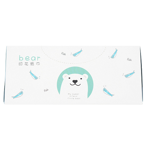 Салфетки-платочки в коробке "Мишка и киты" (белый)