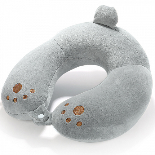 Подушка для путешествий "Лапки" (серая)