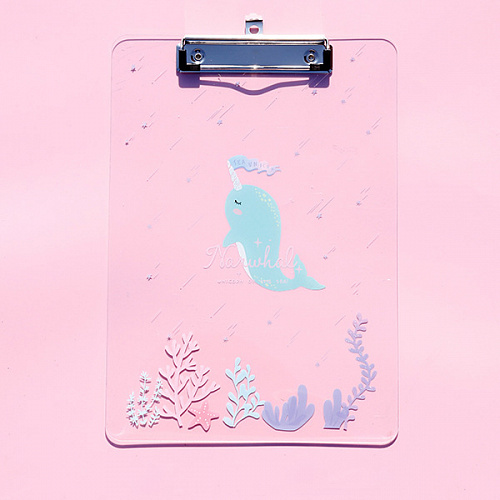 Папка-планшет "Прозрачный" (нарвал и кораллы)