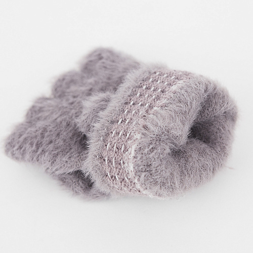 Варежки с рожками (темно-серые)