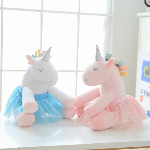 Игрушка-подушка "Единорожка в юбочке" (голубой)