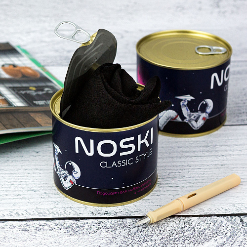 Носки в банке "NOSKI" (мужские, черные)