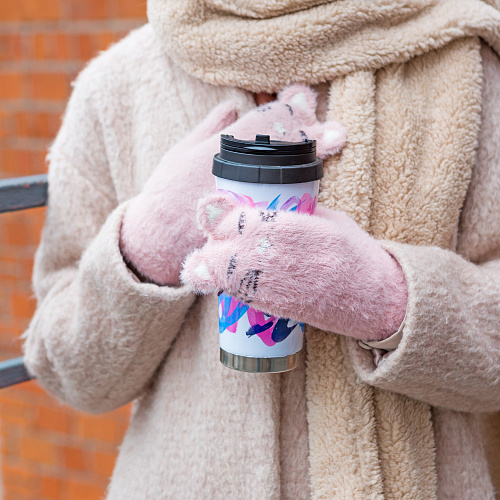 Варежки "Котики" (розовые)