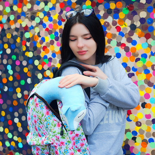 Подушка для путешествий "Лиса" (голубая)