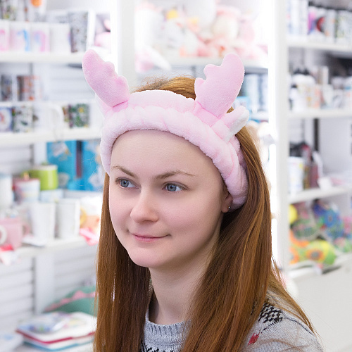 Повязка на голову "Олененок", розовый