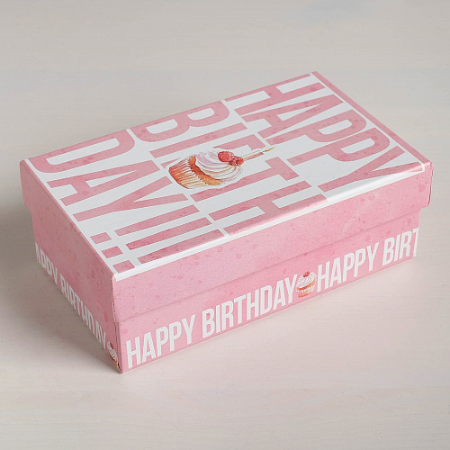 Подарочная коробка «Happy Birthday», 15 х 9,5 х 5,5 см (пирожное)