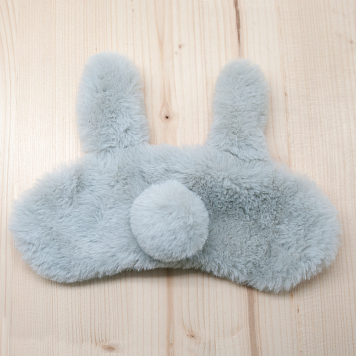 Маска для сна "Плюшевый зайка" (серая)