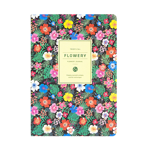 Блокнот "Flowery tropical" (черный)