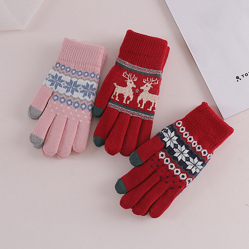 Перчатки сенсорные "Норвежские", розовые