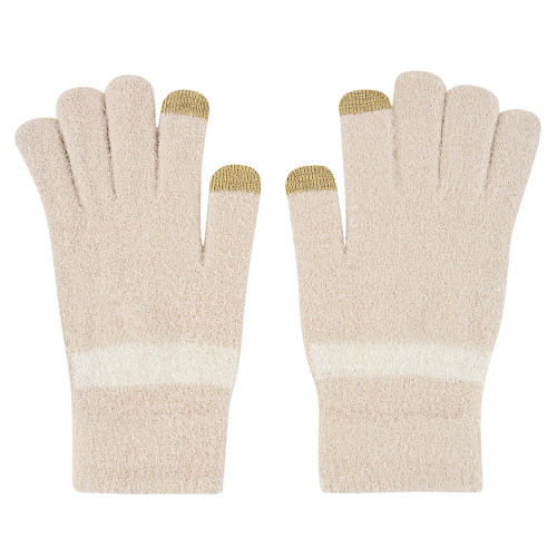 Перчатки сенсорные "Мордочки", бежевые