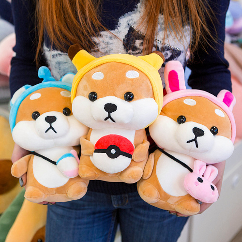 Игрушка-подушка "Корги в кигуруми" голубой 24см