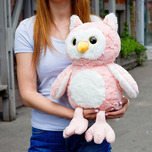 Игрушка-подушка "Сова" (розовая) 40см