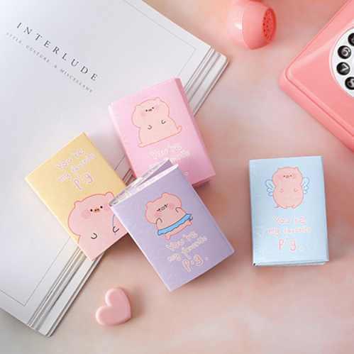 Набор стикеров "Cutie pig small" (розовый)