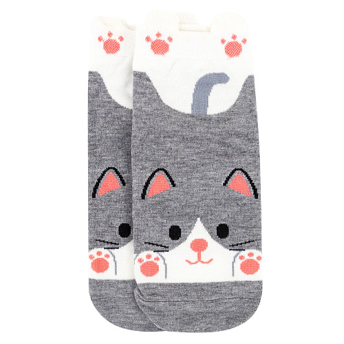 Носки короткие "Котик" (серые)