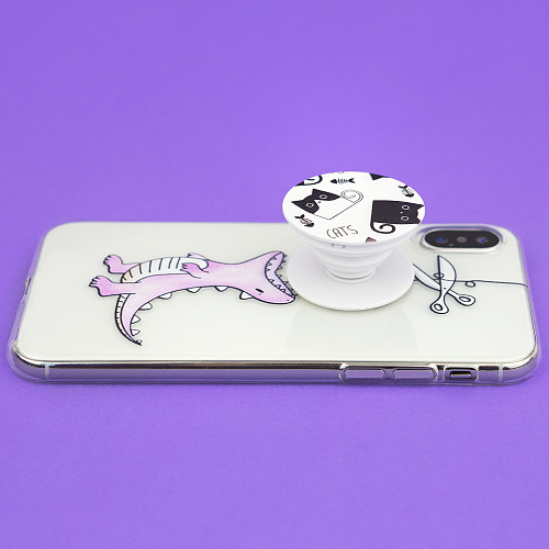 Держатель для телефона/попсокет "B&W cats"