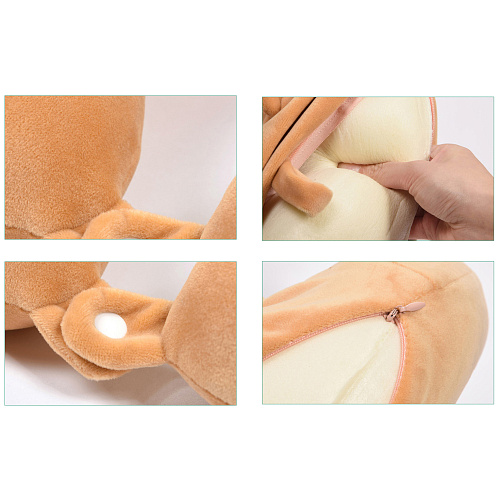 Подушка для путешествий "Собачка с ушками", Memory Foam (коричневая)