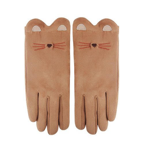 Перчатки "Котики" (коричневые)