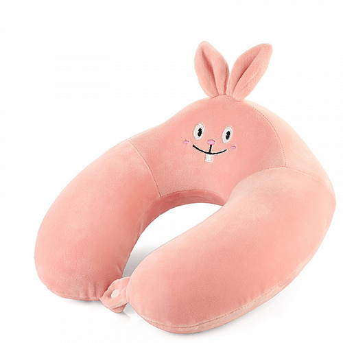 Подушка для путешествий "Зайка с ушками", Memory Foam (розовая)