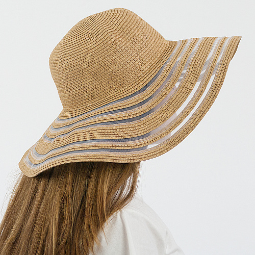 Шляпа с прозрачными вставками (бежевая)