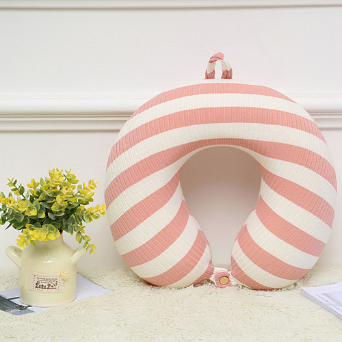 Подушка для путешествий "Полоски", Memory Foam (розовая)