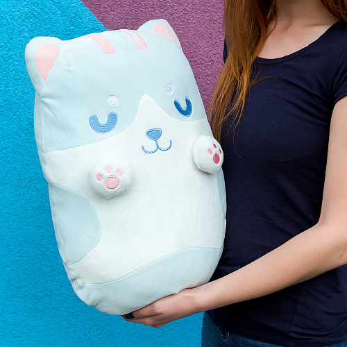 Игрушка-подушка "Котя-плюшка" (голубой) 45*30см