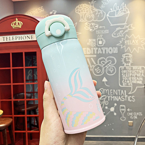 Термос "Mermaids" (розовый снизу)