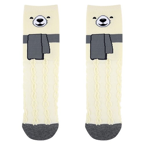 Носки "Уютная зима" (белый медведь)