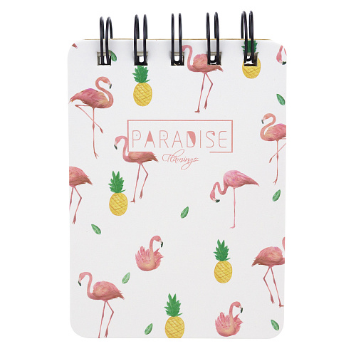 Мини-блокнот "Pink Flamingo" (ананасы)