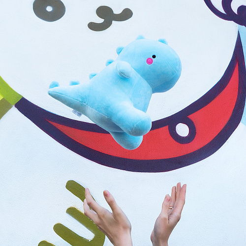 Игрушка-подушка "Динозавр" (голубой маленький)