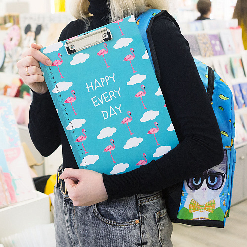 Папка-планшет "Фламинго" (голубой)