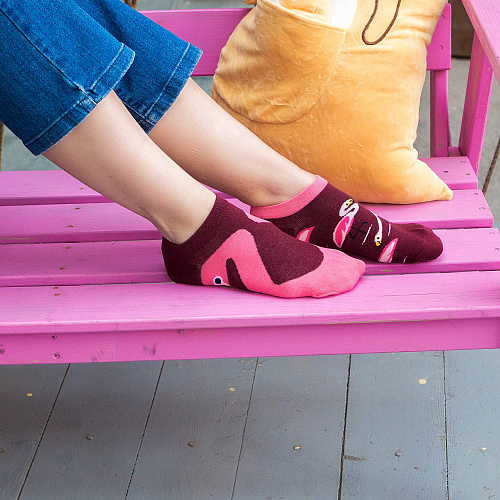 Носки короткие "Розовый фламинго"