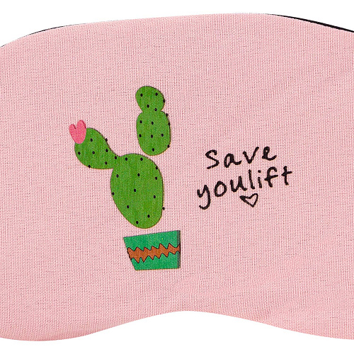 Маска для сна "Кактус в горшке" (розовая)