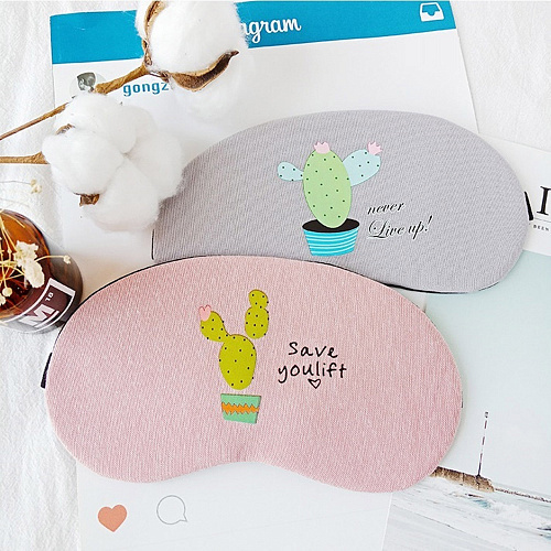 Маска для сна "Кактус в горшке" (розовая)