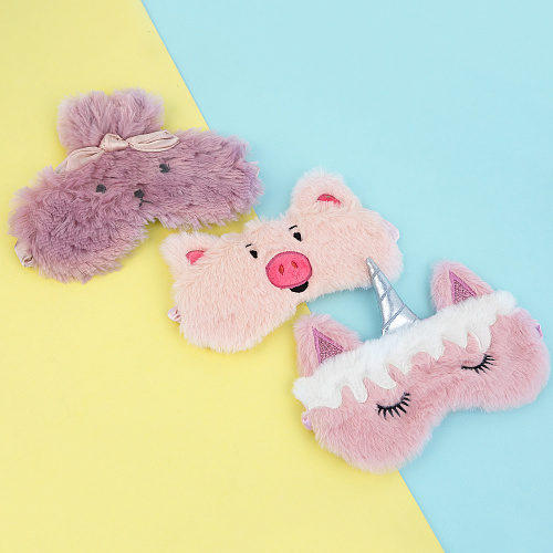 Маска для сна с бантиком "Кролик" (розовая)